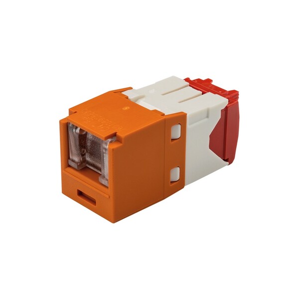Panduit 1-PORT MOD JACK CAT5E 8W8P UTP, MINICOM T568A/B SPRING SHUTTER, ORANGE CJH5E88TGOR